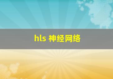 hls 神经网络